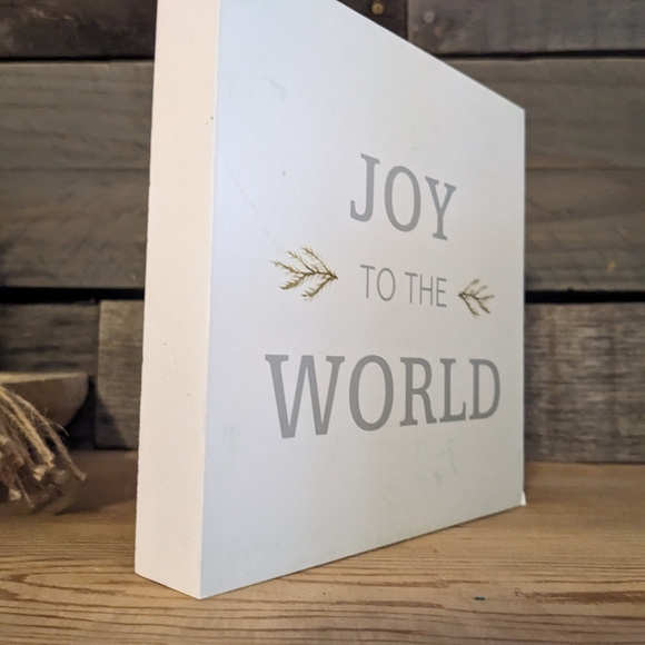 Joy to the World Wood Sign Decor NEW SAGE GREEN & WHITE - Picture 4 of 5